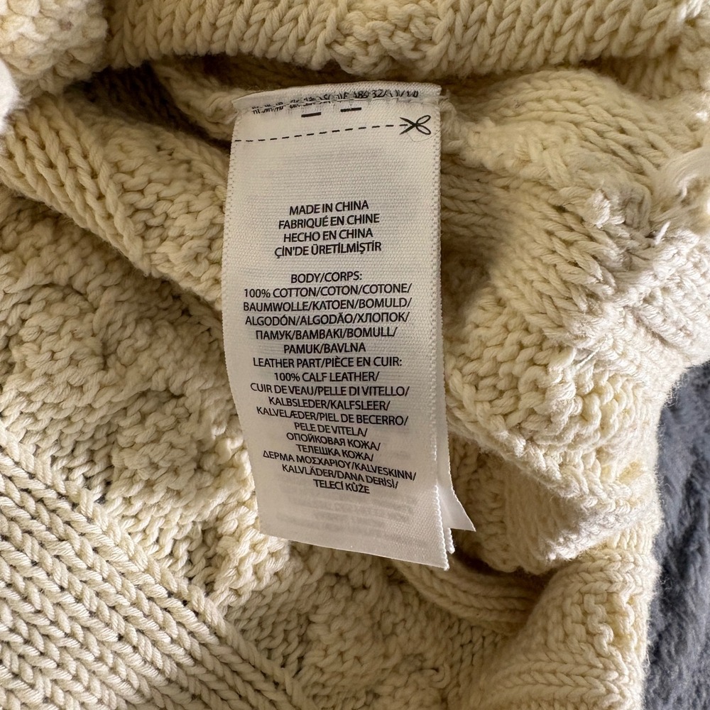 Polo Ralph Lauren Cream Cotton Cable Knit Side Button Sweater Large AR911 - Picture 5 of 8